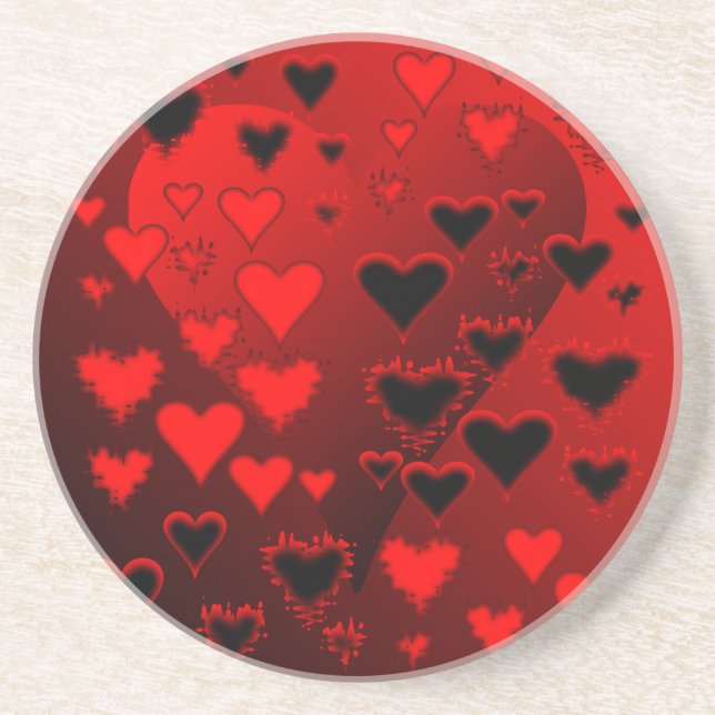 Posavasos De Arenisca Corazones (Frente)