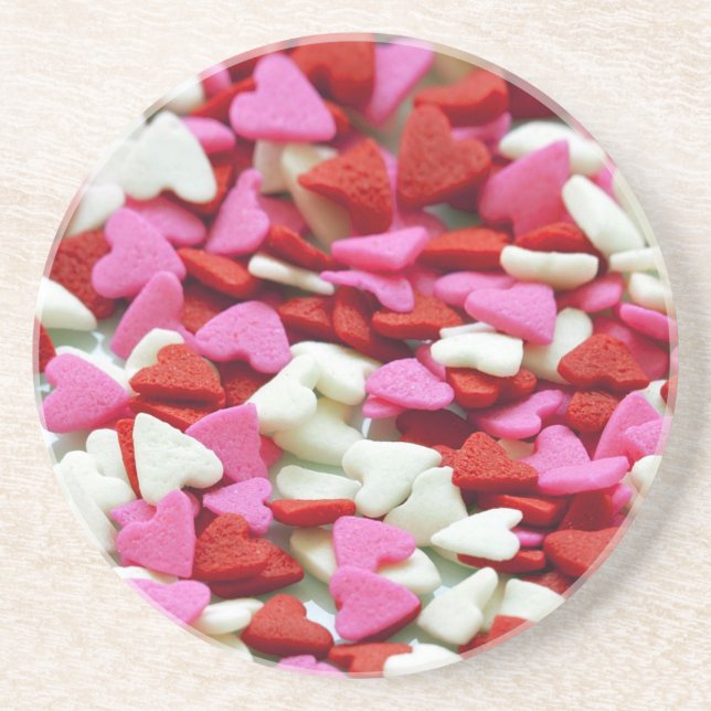 Posavasos De Arenisca Corazones de San Valentín (Frente)