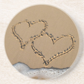 Posavasos De Arenisca Corazones en los prácticos de costa de la arena