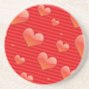 Posavasos de arenisca Corazones Rojos