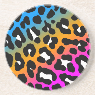 Posavasos De Arenisca Corey Tiger 80s Patrón de lunares de leopardo retr