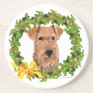 Posavasos De Arenisca Corona de acebo de Terrier Irlandés