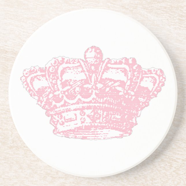 Posavasos De Arenisca Corona rosada (Frente)