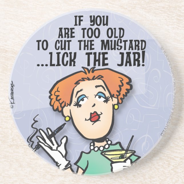 Posavasos De Arenisca Cortar La Mostaza (Frente)