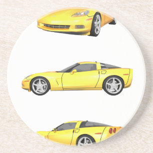 Posavasos De Arenisca Corvette amarillo: