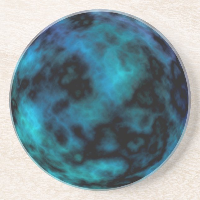 Posavasos De Arenisca Cosmic Faux Blue Marble (Frente)