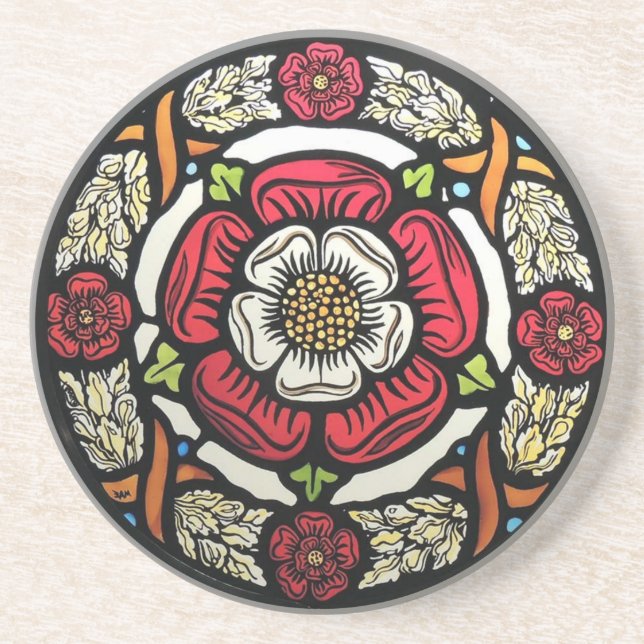 Posavasos De Arenisca Coster de rosas Tudor (Frente)