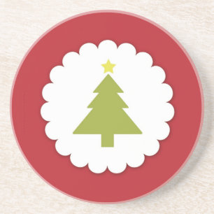 Posavasos De Arenisca Costura de árbol de Navidad
