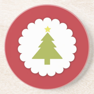 Posavasos De Arenisca Costura de árbol de Navidad
