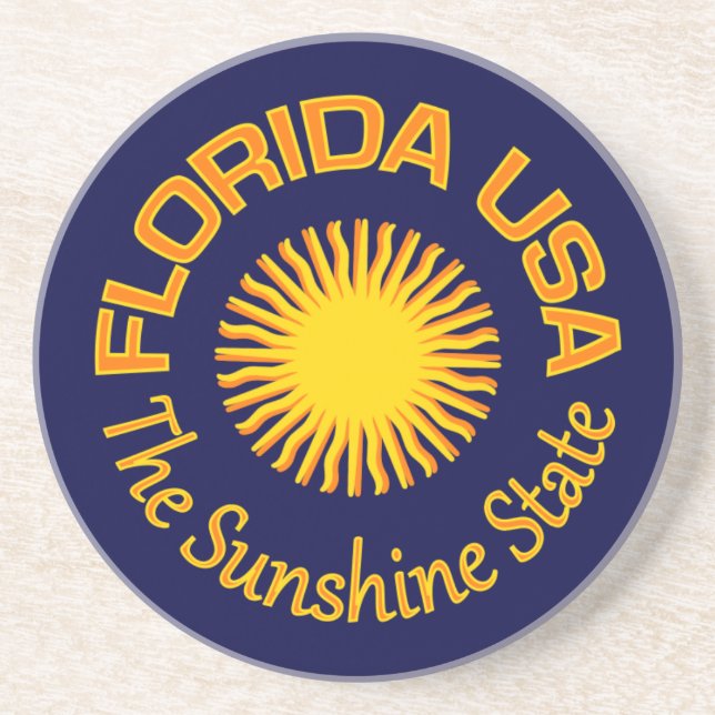 Posavasos De Arenisca Costura de Florida USA (Frente)