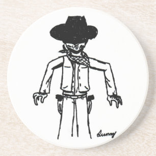 Posavasos De Arenisca Cowboy Sketch Coaster