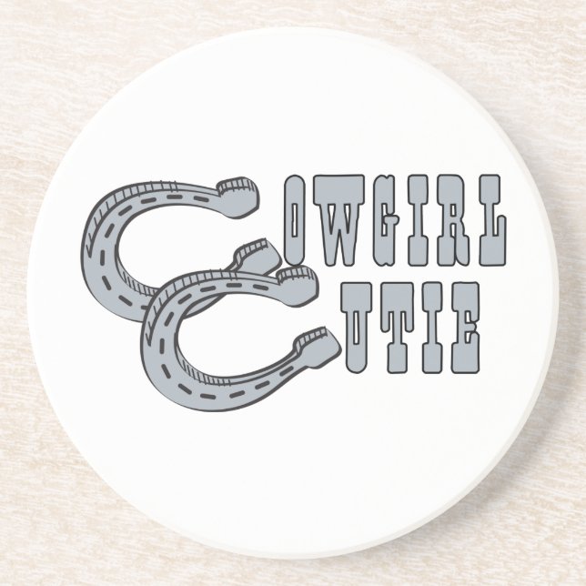 Posavasos De Arenisca Cowgirl Cutie (Frente)