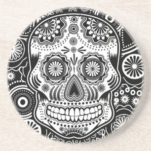 Posavasos De Arenisca Cráneo de Dia De Los Muertes Sugar