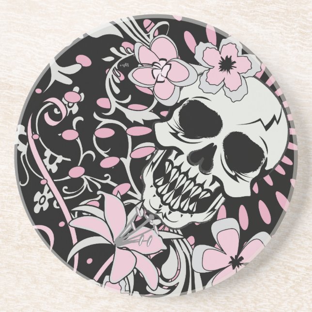 Posavasos De Arenisca Cráneo de Vintage (Frente)