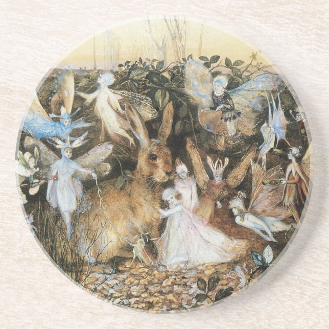 Posavasos De Arenisca Crepúsculo de hadas de John Anster Fitzgerald (Frente)