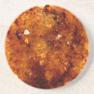 Posavasos De Arenisca Cristales citrinos anaranjados