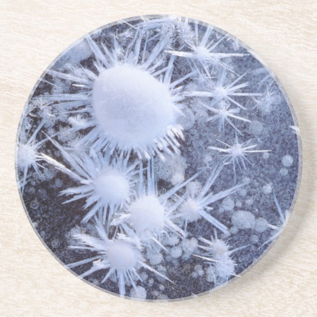 Posavasos De Arenisca Cristales de hielo en la Sierra (Frente)