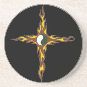Posavasos De Arenisca Cruz de Fuego Yang