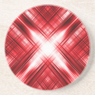 Posavasos De Arenisca Cruz de líneas rojas