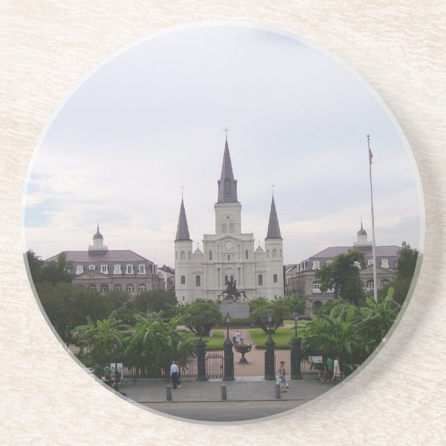 Posavasos De Arenisca Cuadrado de New Orleans Jackson (Frente)