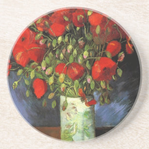 Posavasos De Arenisca Cuadro Antiguo de Van Gogh Florero con Flores en F