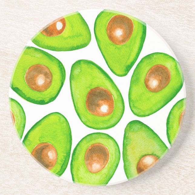 Posavasos De Arenisca Cubierta de aguacate (Frente)