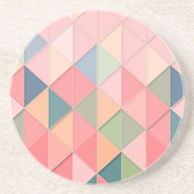 Posavasos De Arenisca CUBISMO EN tonos pastel GEOMÉTRICO - AGREGAR MONOG (Frente)