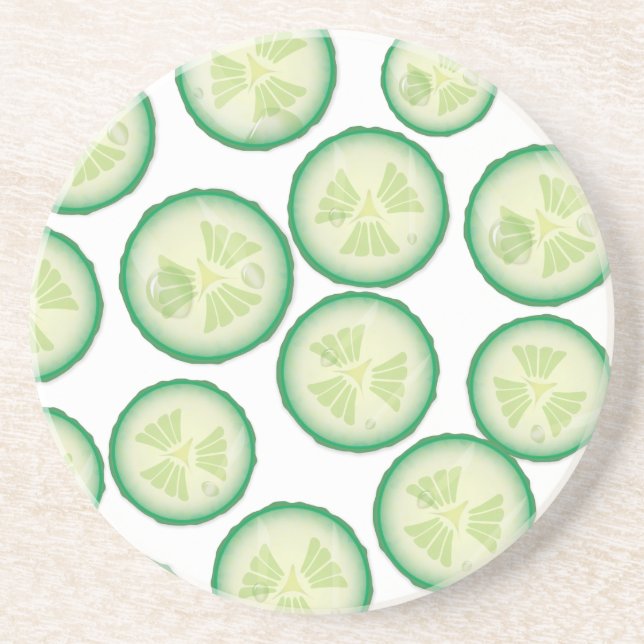Posavasos De Arenisca Cucumber Slice (Frente)