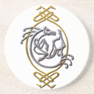 Posavasos De Arenisca Cuentos de caballos celtas - Plata y Oro