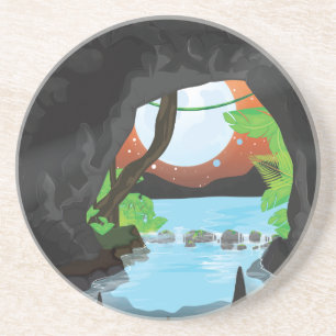 Posavasos De Arenisca Cueva de selva tropical