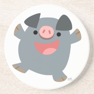 Posavasos De Arenisca Cuidad Personalizado Bouncy Pig Coaster