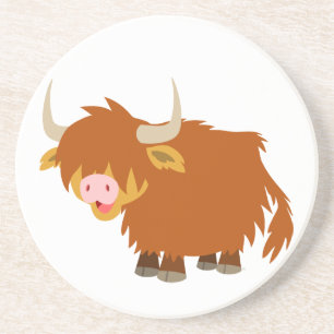 Posavasos De Arenisca Cuidad Personalizado Highland Cow Coaster