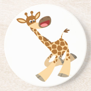 Posavasos De Arenisca Cuidada Personalizado Ambling Giraffe Coaster