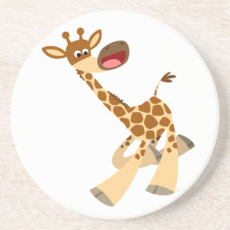 Posavasos De Arenisca Cuidada Personalizado Ambling Giraffe Coaster
