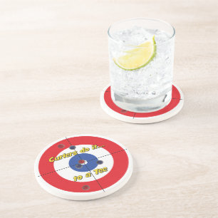 Posavasos De Arenisca "Curlers lo hace a un Tee" Sandstone Coaster - (Ro