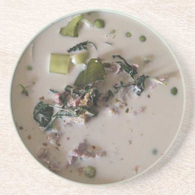 Posavasos De Arenisca Curry verde tailandés [แ ก ง เ ขี ย ว  htsni"] ... (Frente)