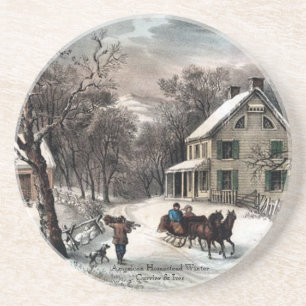 Posavasos De Arenisca Curtidor y Ives - práctico de costa - invierno de