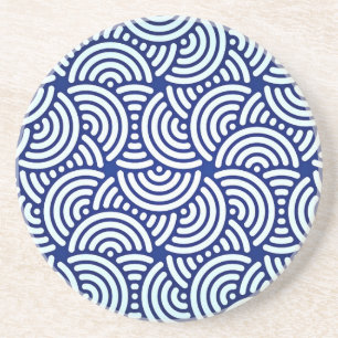 Posavasos De Arenisca Curva azul del japonés de Deco