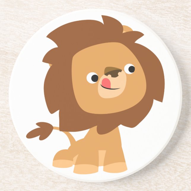 Posavasos De Arenisca Cuta codiciosa Personalizado Lion Coaster (Frente)