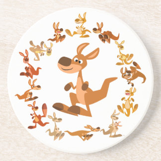 Posavasos De Arenisca Cuta Personalizado Kangaroos Mandala