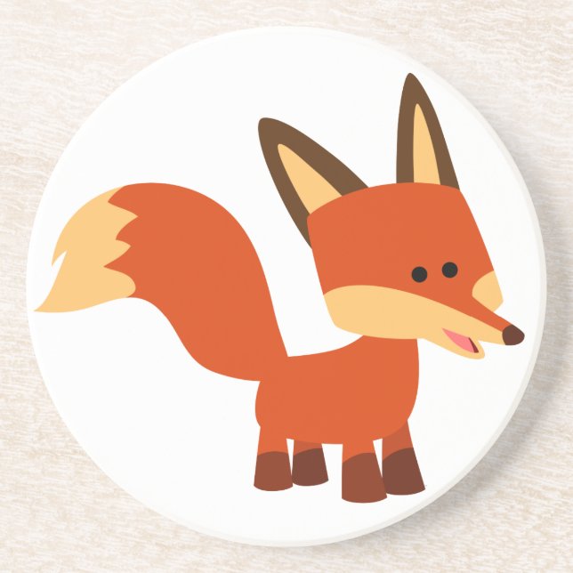 Posavasos De Arenisca Cute Astute Personalizado Fox Coaster (Frente)