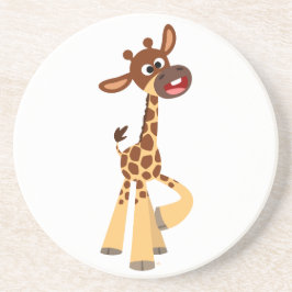 Posavasos De Arenisca Cute Cartoon Baby Giraffe Coaster
