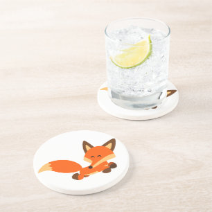 Posavasos De Arenisca Cute Fleet Personalizado Fox Coaster