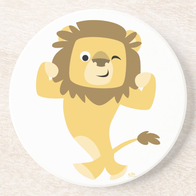 Posavasos De Arenisca Cute fuerte Personalizado Lion Coaster (Frente)
