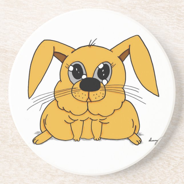 Posavasos De Arenisca Cute Grasa Bunny Coaster (Frente)