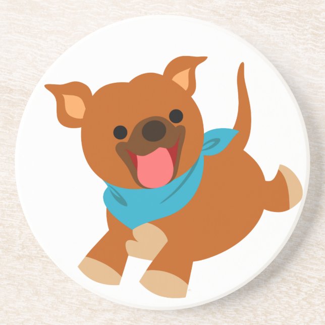 Posavasos De Arenisca Cute Happy Personalizado Staffie Coaster (Frente)