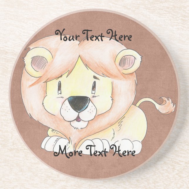 Posavasos De Arenisca Cute Lion Coaster (Frente)
