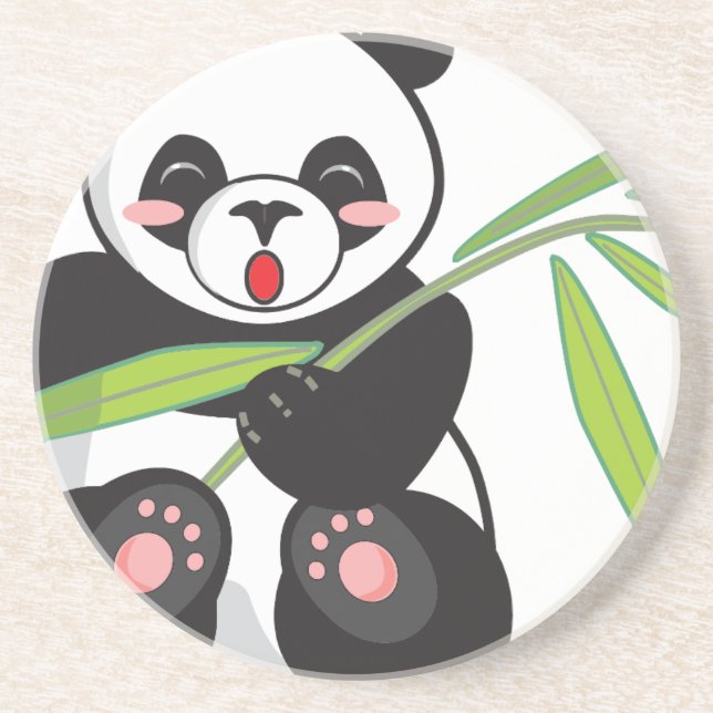 Posavasos De Arenisca Cute Panda (Frente)