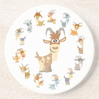 Posavasos De Arenisca Cute Personalizado Goat Mandala