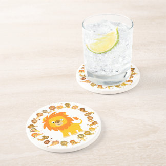 Posavasos De Arenisca Cute Personalizado Lion Mandala